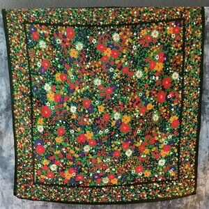 Vintage Echo Floral Silk/Chinon Scarf With Multicolor Print